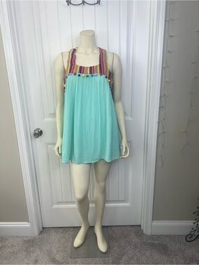 Mint Rayon Dress Fabric - Soft Aqua Tone